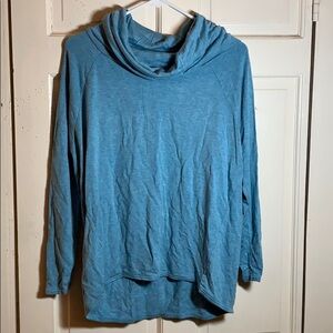 Lou & Grey Blue cowlneck shirt Medium